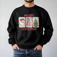 Retro Santa Claus Holiday Tree Crewneck, Merry Christmas Sweatshirt, Vintage Xmas Graphic Sweater, Comfy Winter Season Pullover