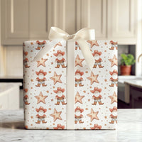 Western Watercolor Santa Gift Wrap, Cowboy Santa Christmas Wrapping Paper, Rustic Country Holiday Wrapping Paper, Western Xmas Gift Wrap