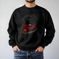Festive Black Lab Crewneck, Black Labrador Christmas Sweatshirt, Adorable Red Scarf Dog Sweatshirt, Winter Dog Lover Sweater, Xmas Holiday Present