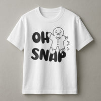 Humorous Christmas Pun T-Shirt, Oh Snap Gingerbread T-Shirt, Adorable Holiday Baking Graphic Tee, Winter Cookie Lover T-Shirt, Xmas Baker Present