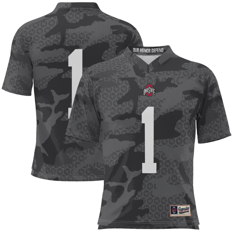 #1 Ohio State Buckeyes Camo Football Jersey - Black