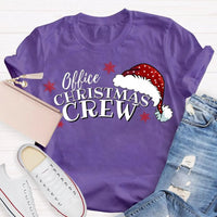 Humorous Coworker Holiday Graphic Tee, Office Christmas Crew Santa Hats Shirt, Matching Office Party T-Shirt, Work Team Christmas Present