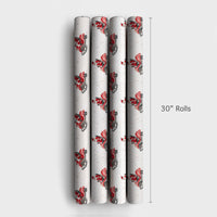 Watercolor Santa Gift Wrap, Santa Claus Snowmobile Wrapping Paper, Red Snowmobile Christmas Wrapping Paper, Whimsical Holiday Wrapping Paper