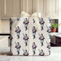 Retro Sport Santa Gift Wrap, Vintage Baseball Santa Wrapping Paper, Holiday Baseball Wrapping Paper, Christmas Gift Wrap, Sports Fan Paper