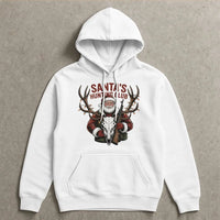 Christmas Deer Hunter Hoodie, Santa's Hunting Club Hoodie, Humorous Outdoorsman Sweatshirt, Hunting Hooded Sweatshirt, Holiday Present for Hunters