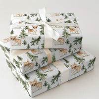 Watercolor Dog Gift Wrap, Chihuahua Wrapping Paper, Pine Tree Holiday Wrapping Paper, Adorable Puppy Present Paper, Dog Lover Christmas Gift Wrap