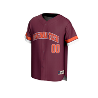 #00 Virginia Tech Hokies Adult Lightweight Collegiate Baseball Fashion Jersey - Maroon