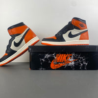 High Top Sneakers, Orange Black White Colorway, Lace Up Design, Casual Gift for Sneaker Fans
