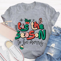 Festive Holiday Teacher Shirt, Tis the Season Christmas Teacher T-Shirt, Adorable Winter Educator Tee, Merry School Staff Present, Teacher Shirt