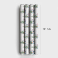 Watercolor Winter Gift Wrap, Christmas Tree Ice Skates Wrapping Paper, Pastel Holiday Paper, Festive Xmas Wrapping Paper, Winter Skater Present