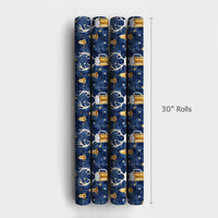 Reindeer Antler Beer Mug Gift Wrap, Rein-Beer Christmas Wrapping Paper, Humorous Holiday Beer Lover Wrapping Paper, Winter Night Sky Gift Wrap
