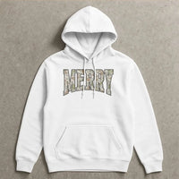 Varsity Letter Camo Hoodie, Merry Christmas Camo Hoodie, Camo Holiday Graphic Sweatshirt, Camouflage Christmas Pullover, Winter Holiday Present