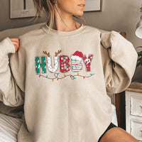 Festive Married Holiday Sweater, Wifey Christmas Sweatshirt, Matching Couple Xmas Crewneck Pullover, Adorable Winter Present for Wife