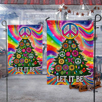 Rainbow Tie-Dye Xmas Tree Flag, Hippie Peace Sign Christmas Garden Flag, Boho Holiday Garden Flag, Double-Sided Yard Decor Present