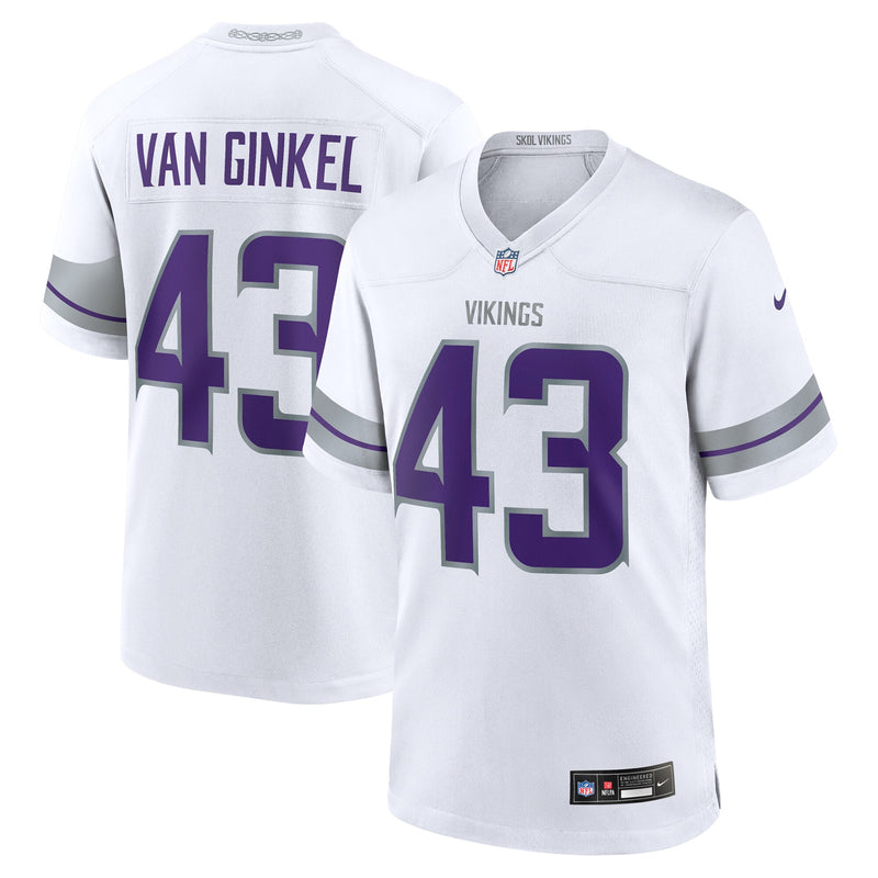 Minnesota Vikings Andrew Van Ginkel White Alternate Game Jersey
