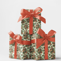 Adorable Mistletoe Holiday Wrapping Paper, Christmas Sloth Gift Wrap Paper, Xmas Animal Present Paper Roll, Festive Winter Present Wrap Paper