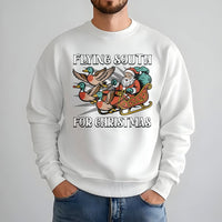 Duck Hunting Holiday Sweater, Flying South for Christmas Sweatshirt, Humorous Duck Hunter Crewneck, Retro Hunting Sweatshirt, Xmas Present for Him