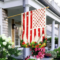 Patriotic Stars and Stripes Holiday Yard Flag, Christmas Garden Flag, Double-Sided Winter Lawn Flag, Americana Christmas Outdoor Flag
