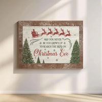 Christmas Wall Art Canvas, Santa Sleigh Rustic Canvas Print, Holiday Sign Canvas Decor, Winter Farmhouse Canvas, Xmas Family Home Decor