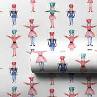 Watercolor Toy Soldier Gift Wrap, Nutcracker Ballet Wrapping Paper, Colorful Nutcracker Wrapping Paper, Christmas Holiday Gift Wrap Roll