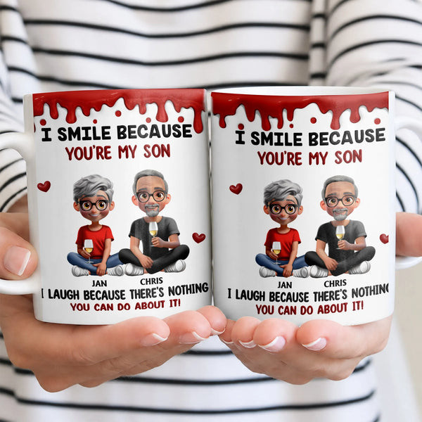 Humorous Son Ceramic Mug, I Smile Because You're My Son Mug, Humorous Son Coffee Mug, Birthday Christmas Present for Son from
