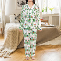 Christmas Nutcracker Pajama Set, Nutcracker Satin Pajamas, Festive Holiday Sleepwear Set, Winter Satin Pajamas, Womens Holiday Loungewear