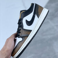 Distressed Low Top Sneakers, Brown White Colorway, Lace Up Design, Distressed Finish, Casual Gift for Sneaker Fans