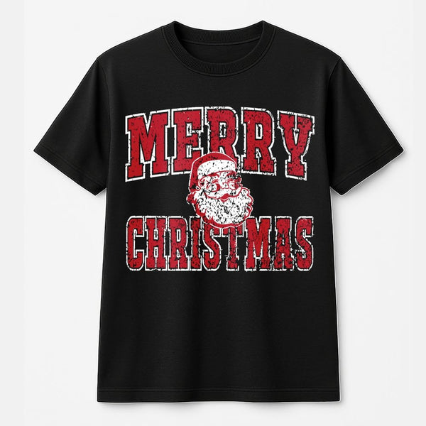 Distressed Santa Graphic Tee, Vintage Santa Christmas T-Shirt, Retro Santa Holiday Shirt, Festive Merry Christmas Shirt, Wint