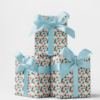 Snowy Forest Puppy Gift Wrap, Samoyed Dog Christmas Wrapping Paper, Adorable Samoyed Dog Wrapping Paper, Winter Holiday Present Wrap, Dog Present