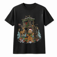 Humorous Christmas Deer Hunter Shirt, Gingerbread Man Hunting T-Shirt, Holiday Buck Hunting Tee, Winter Outdoors Graphic Shirt, Hunter Present