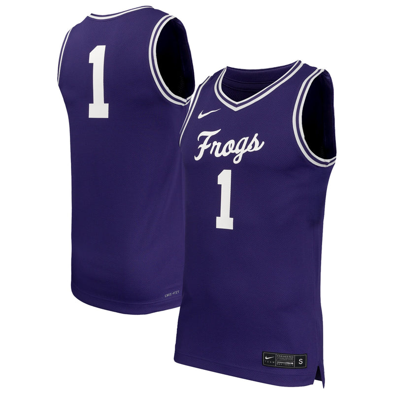 #1 TCU Horned Frogs Replica Basketball Jersey - Purple