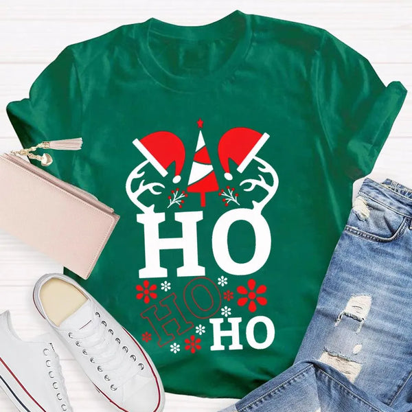 Ho Ho Ho Santa Hat Holiday T-Shirt, Science Teacher Christmas Shirt, Humorous Science Educator Tee, Adorable Chemistry Xmas P