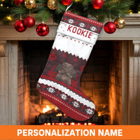 Custom Bunny Christmas Stocking, Personalized Lop-Eared Rabbit Christmas Stocking, Adorable Pet Holiday Stocking, Animal Lover Xmas Mantel Decor