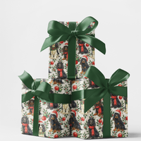 Holly Paws Dog Breed Holiday Gift Wrap Roll, Cocker Spaniel Christmas Wrapping Paper, Festive Puppy Present Paper, Dog Lover Xmas Gift Wrap