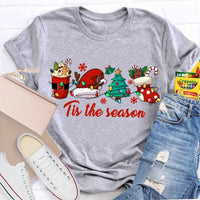 Festive Holiday Graphic Tee, Christmas Tree Santa Hat T-Shirt, Adorable Merry Christmas Winter Shirt, Family Holiday Apparel for Men Women