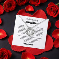 Mom to Daughter Necklace, To My Daughter Love Knot Necklace, CZ Crystal Knot Necklace, Sentimental Daughter Jewelry, Christmas Birthday Present