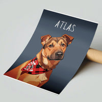 Modern Pet Art Print, Custom Dog Portrait Poster, Personalized Dog Photo Poster, Custom Pet Wall Art, Christmas Present for Dog Lovers