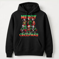 Scary Movie Christmas Hoodie, Merry Creepmas Horror Hoodie, Creepmas Graphic Hooded Sweatshirt, Horror Fan Pullover Hoodie, Holiday Present