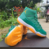 Sneakers, Green Orange Colorway, Lace Up Design, Casual Gift for Sneaker Fans
