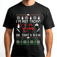 Humorous Medical Ugly Sweater Shirt, Nurse Christmas T-Shirt, Holiday Doctor Tee, Adorable Hospital Staff Graphic T-Shirt, Xmas RN Present for Women