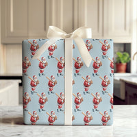 Sports Holiday Gift Wrap, Baseball Santa Christmas Wrapping Paper, Batter Santa Claus Gift Wrapping Paper, Baseball Fan Holiday Present Wrap