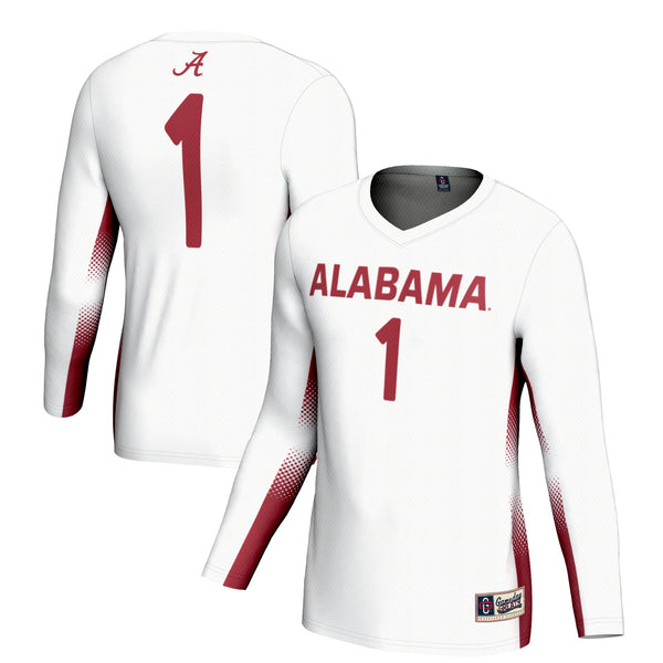 #1 Alabama Crimson Tide Lightweight Volleyball Jersey – White