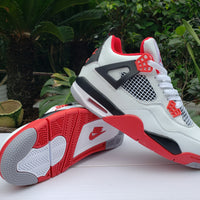 Sneakers, White Black Red Colorway, Lace Up Design, Casual Gift for Sneaker Fans