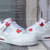 Sneakers, White Red Colorway, Lace Up Design, Casual Gift for Sneaker Fans