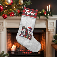 Buffalo Plaid Monogram Stocking, Letter T Christmas Stocking, Personalized Christmas Stocking, Custom Name Stocking, Family Xmas Decor Present