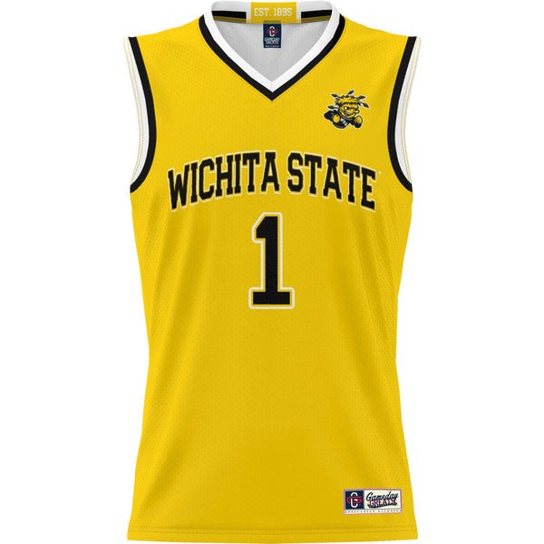 Wichita State Shockers #1 Basketball Jersey - Yellow