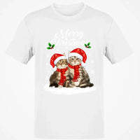 Adorable Holiday Kitty Graphic Tee, Merry Christmas Santa Cats T-Shirt, Festive Cat Lover Winter Shirt, Xmas Animal T-Shirt