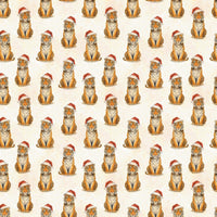 Santa Hat Tiger Gift Wrap, Christmas Tiger Wrapping Paper, Adorable Big Cat Christmas Wrapping Paper, Safari Animal Holiday Gift Wrap