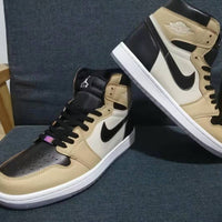 Sneakers, Black Gold Colorway, Lace Up Design, Casual Gift for Sneaker Fans