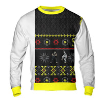 Retro Gamer Ugly Christmas Sweater, Fighting Game Pixel Art Sweatshirt, 8-Bit Arcade Holiday Crewneck, Video Game Xmas Sweatshirt Present